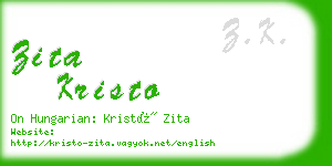 zita kristo business card